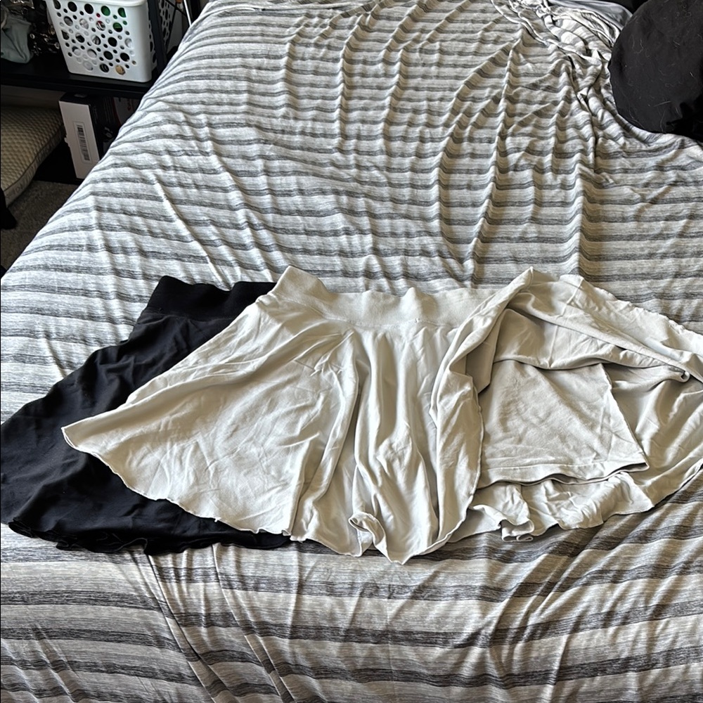 Women's Cream and Black Skorts